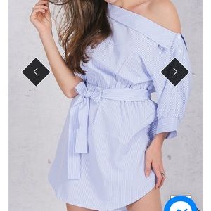 Brand new never worn cute blue off shoulder dress